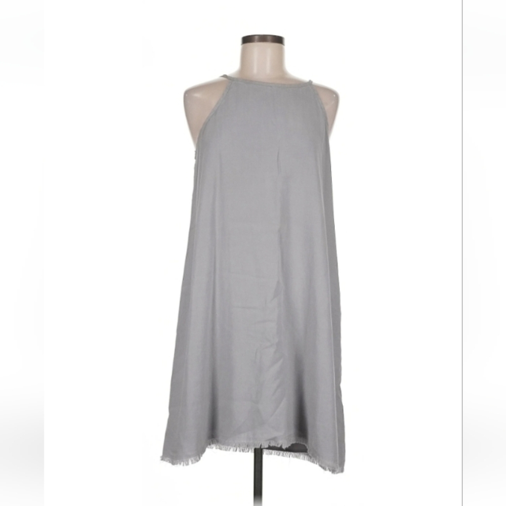 Cloth & Stone Anthropologie Gray Halter Mini Dress with Tie Back Sz S Like New